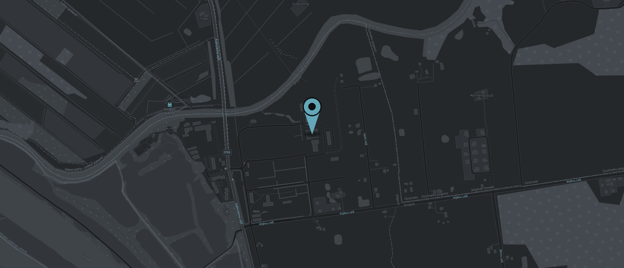 Karte ar atzīmi: SIA Žogu fabrika, Kalnciema ceļš 134A, Jelgava